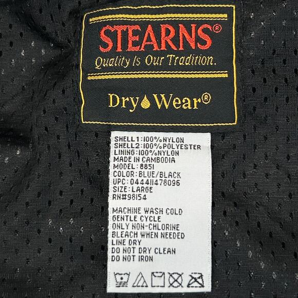 Stearns FLW Tour Jacket Fishing League Worldwide Fisherman Hooded Blue L Large - Picture 7 of 8